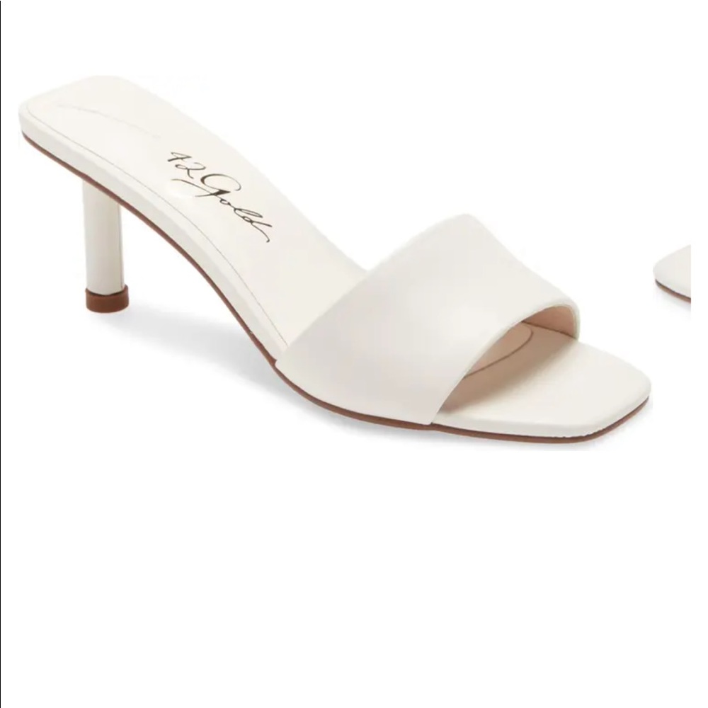 White Leather Sandal/Heel